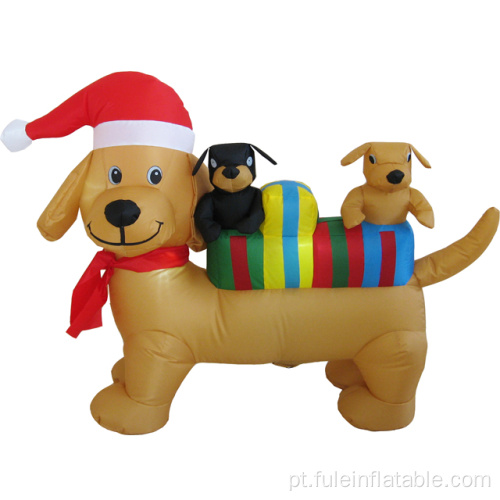 Cachorro insuflável de Natal para decoração
